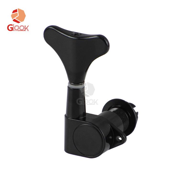 Fully Enclosed Electric Bass String Tuners with String Pegs and Machine Heads