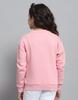 MONTE CARLO Girls Printed Pink Round Neck Full Sleeve Sweatshirt
