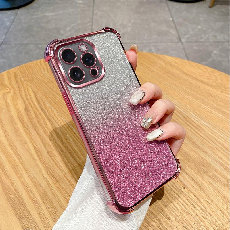 Glitter Luxury Plating Clear Phone Case For Infinix Smart 10 Plus 9 8 7 Four-corner Anti-fall Cover