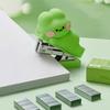 Mini Doll Stapler 400pcs 24/6 Staples Set Cartoon Capybara Bear Rabbit Duck Portable Binder Office Binding Tools School