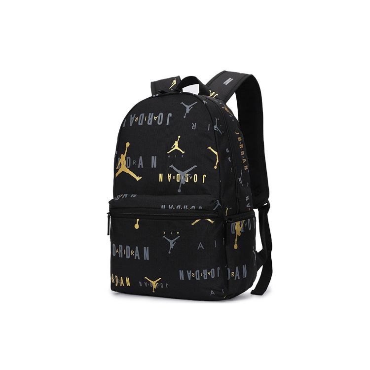 Jordan All Over Print Air Logo Polyester Backpack Unisex Backpack Black JD2143004GS-001 Black