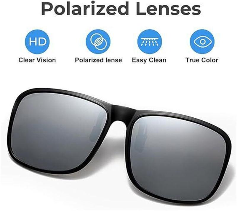 Polarized Clip On Sunglasses Anti-Glare Flip Up Photochromic Polarised Sunglasses for Driving Travel GZW