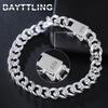 925 Sterling Silver 10MM 8 Inch Cuban Chain Bracelet for Men Women Fashion Engagement Party Jewelry Bracelets