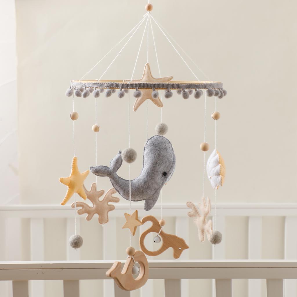 Baby Wooden Bracket Bed Bell 0 6 Months Toy Bracket Accessories Hanging Bracket Soft Mobile On The Bed Baby Room Decoration Crib