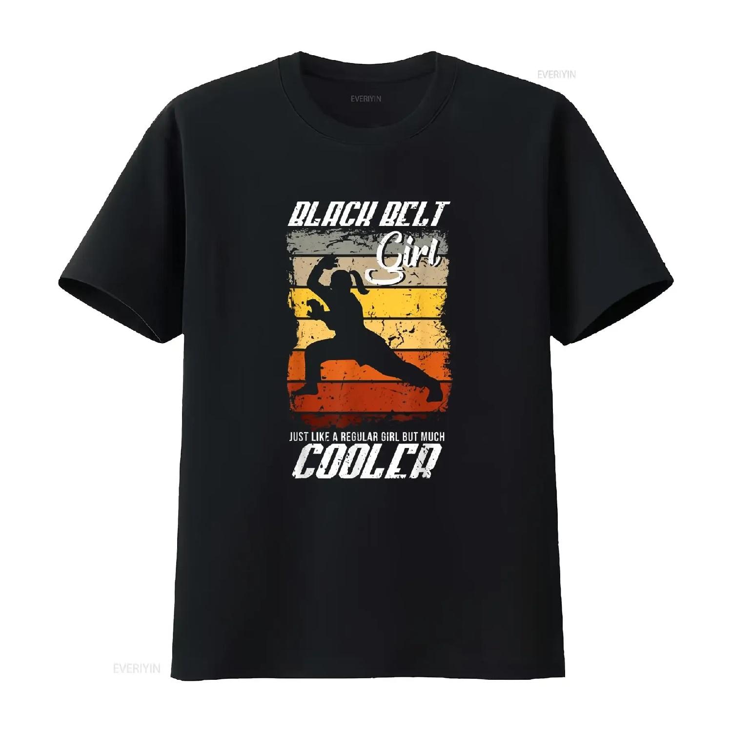 

Black Belt Promotion Girl Karate T Shirt vintage Washed designer clothes Casual Stretched Comfortable Soft Slightly streetwear XXXXXL чорний