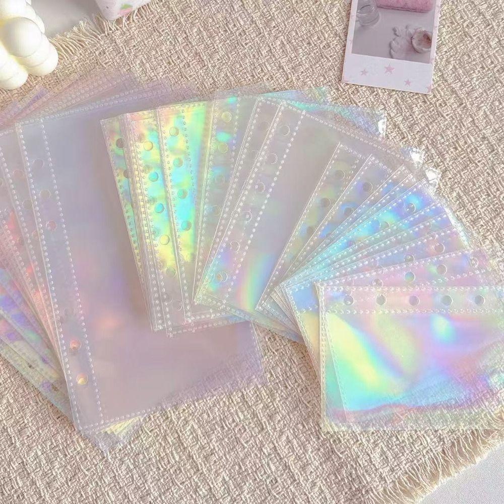 Multiple Pockets Clear Sheets Sleeve DIY Binder Photo Album Refill Pages 4 Hole 4 Ring Card Stamp Die Jewelry Storage