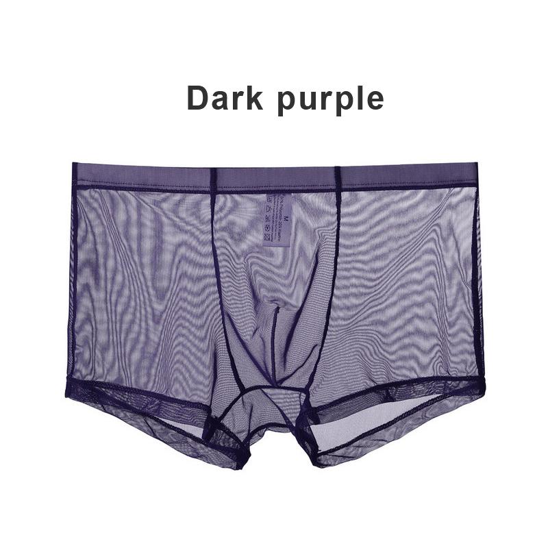 Men Intimates Mid Waist Panties Bulge See Through Lingerie Transparent Boxers Sexy Men Underwear