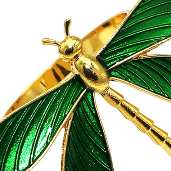 Dragonfly Napkin Ring Metal Springtime Napkin Holder Green Dragonfly Napkin Ring for Table Settings Wedding Holiday Dinners Decoration