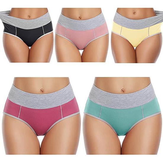 5 pièces femmes culottes sans couture taille haute couleur assortie doux respirant anti-septique anti-boulochage contrôle du ventre fesses levées dame caleçons