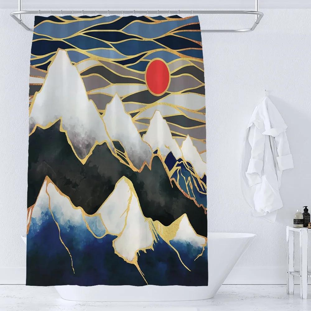 1Pc Art Japanese Pattern Shower Curtain Waterproof Printed Polyester Fabric Bathroom Partition Curtain Home Decorative Curtain