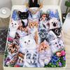 Cute Cat Print Blanket, Flannel Blanket, Soft Warm Throw Blanket Nap Blanket For Couch Sofa Office Bed Office Camping Travelling