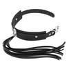 Faux Leather Choker with Tassel Leash Adjustable Handcrafted Gothic Punk Black Bondage Neck Collar Women Couple Adults Sex Toy
