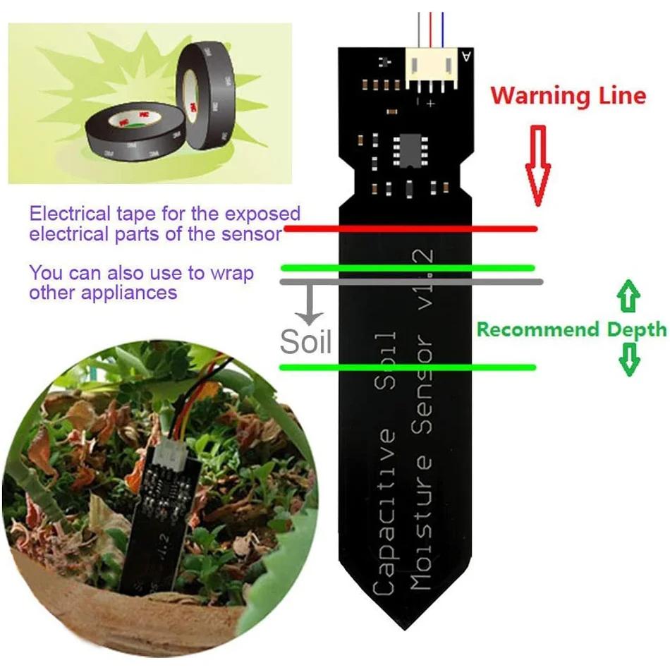 Capacitive Soil Moisture Sensor Corrosion Resistant for Arduino Moisture Detection Garden Watering DIY