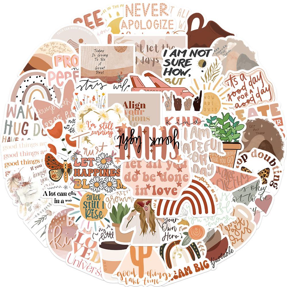 

50 Вдохновляющих фраз в стиле бохо Граффити Наклейки Украсьте гитару чемодан Водонепроницаемые Взрывоопасные