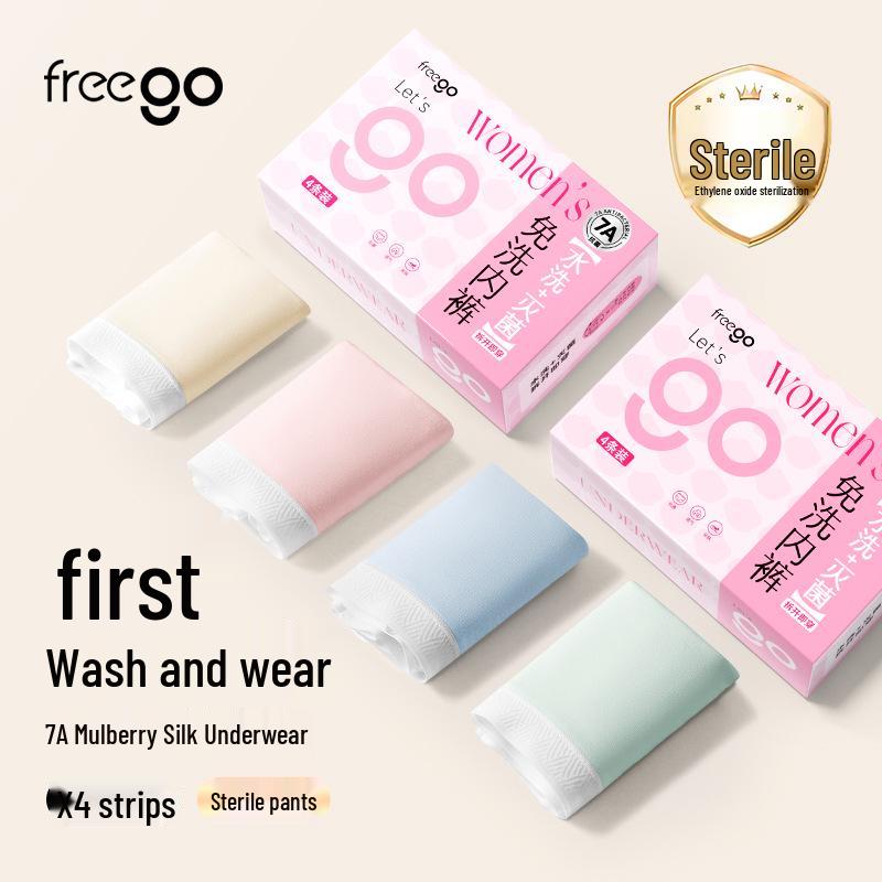 

Женские трусы-слипы FREEGO из тутового шелка, антибактериальные, дышащие, бесшовные, со средней посадкой Medium