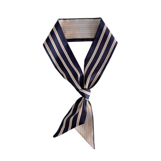 35 Inches Long Skinny Scarf for Women Stylish Striped Silky Scarf Luxurious Silk Feeling Scarf for Neck Hair Purse Belt Accessory