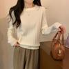 Round-neck Loose Knitted Sweater for Women Tweed Casual Sweater for Women Fashionable and Versatile Long-sleeved Pullover for Autumn and Winter