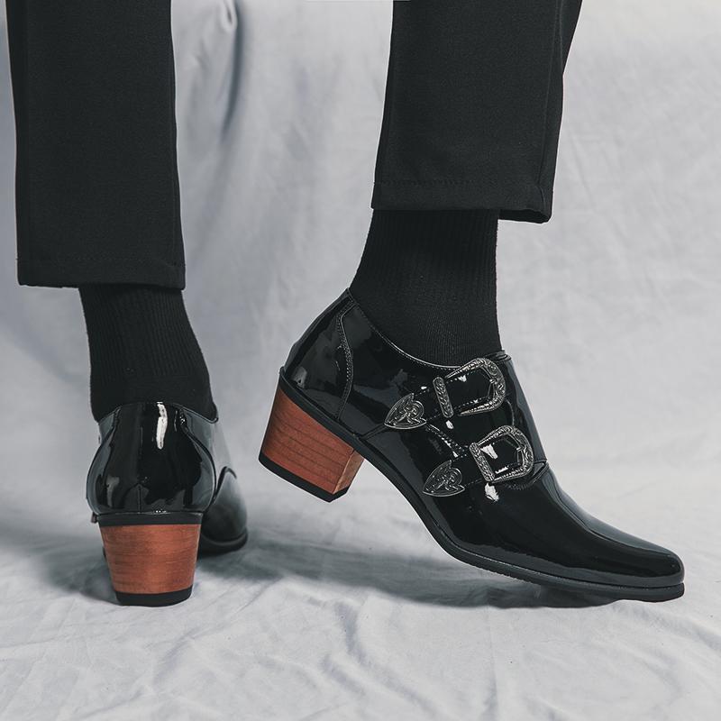 Fashion Fashion Men Oxfords Shoes Leather Man Casual Shoes Business Wedding Shoes High Heels Walking Footwear Lace-up Formal Footwear