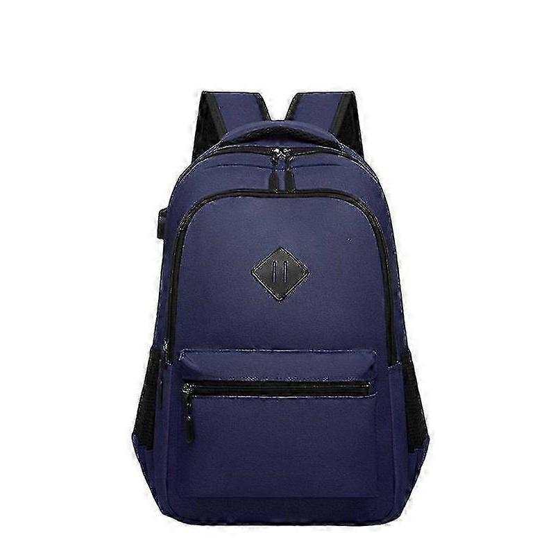 2025 Backpack, Side Pockets, Padded Shoulder Straps, with USB Plug,blue