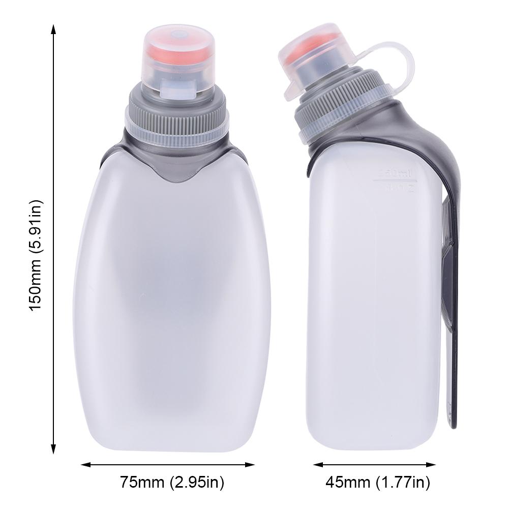 250ml Sports Water Bottle with Clip & Dustproof Lid Hydration Waist Bottle Running Belt Bottle for Camping Cycling Marathon