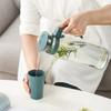 1Pc Glass Water Pitcher Heat Resistant Glass Carafe Beverage Juice Dispenser Cold Water Kettle with With Lid and Handle