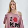 [mardimercredi] Off Shoulder Cracked T-shirt IFMM Vintage Pink