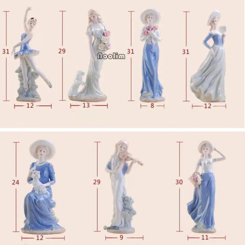 NooLim Figurine elegante Zeițe din ceramică – Statuetă din porțelan pentru decor de nuntă și cadouri pentru casă
