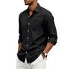 IHUASU men's Fashion Long Sleeve Autumn Winter POLO Neck Casual Blouses & Shirts Elegant