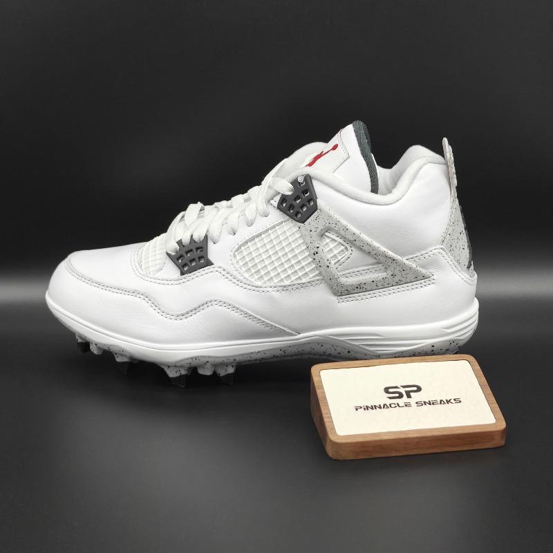 Jordan 4 Retro TD Cleat 'White Cement' HQ0207-106 Men's Size Ship Now