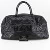 Chanel Matelasse Boston Bag Logo Black Caviar Skin/enamel Women Used