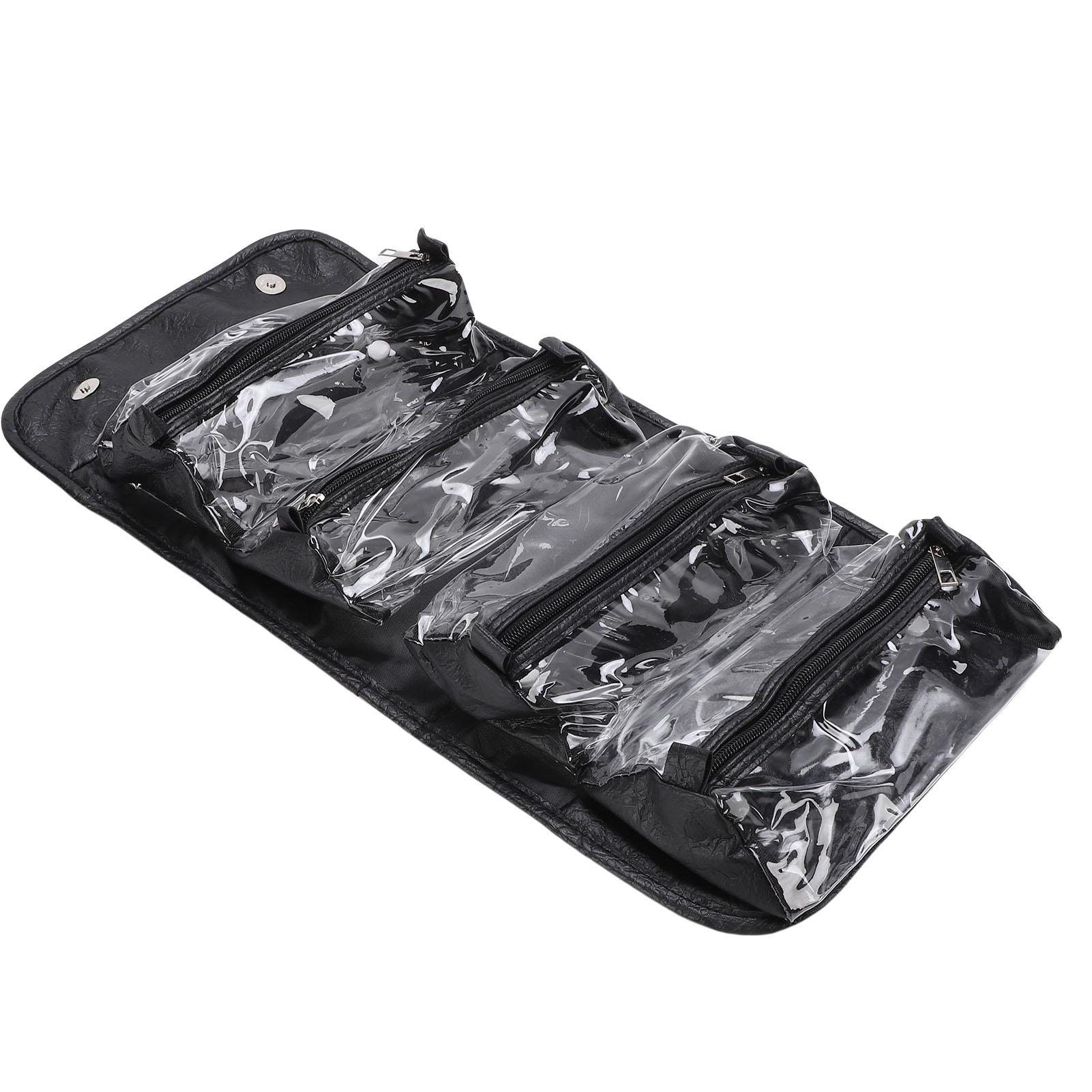 

Hanging Makeup Bag Water Proof PU Leather Travel Toiletry Bag for Flights Road Trips