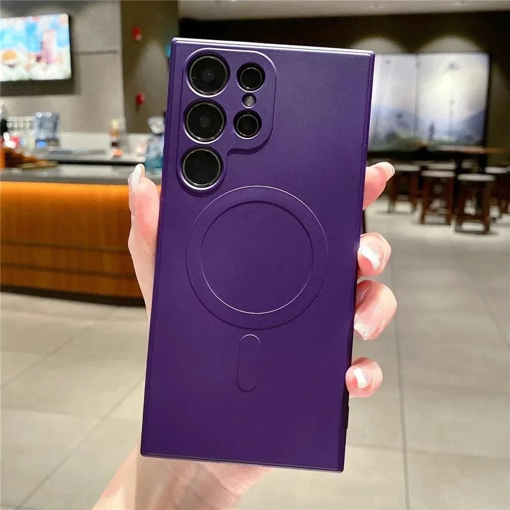 

Жидкий силикон для чехла Magsafe Wireless Charge для Samsung Galaxy S25 S24 Ultra S23 S22 S21 A55 A15 A35 A05 Противоударный чехол Samsung S24 FE