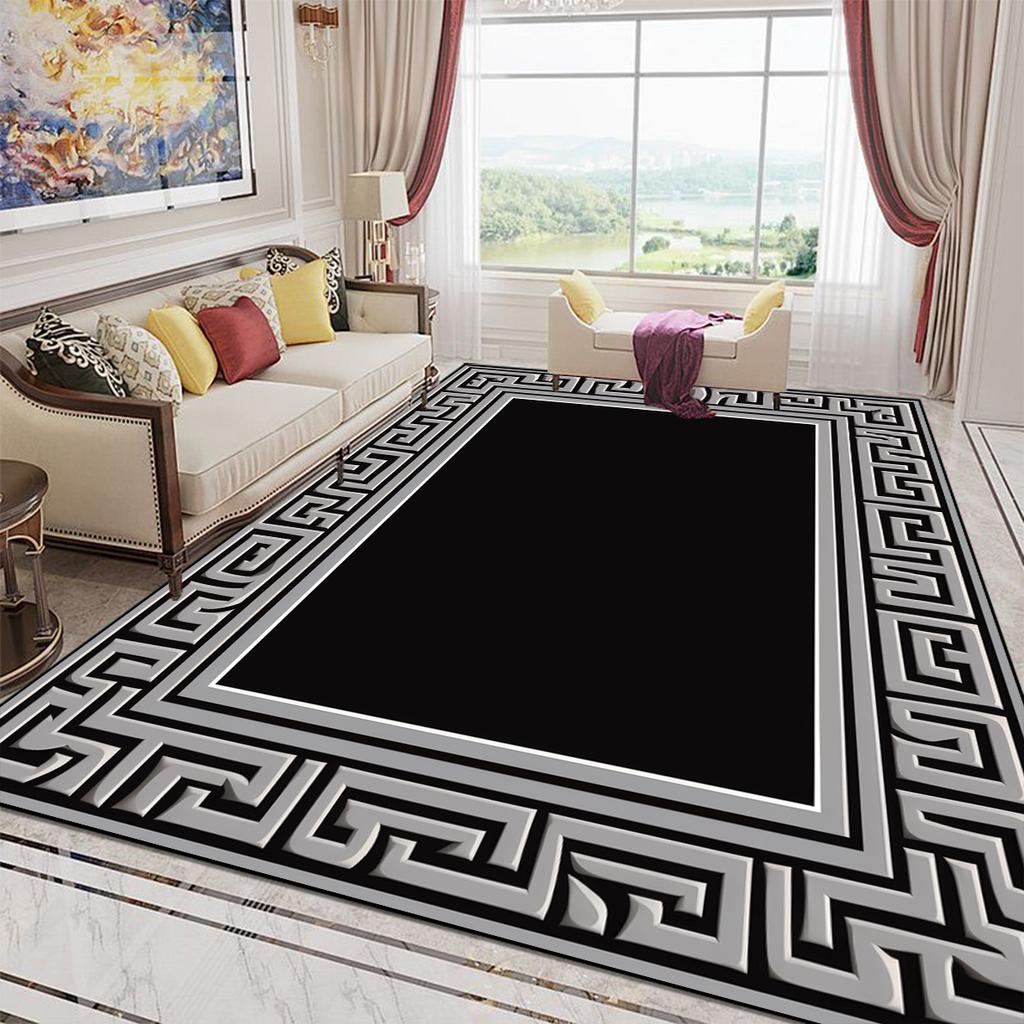 Luxury Style Golden Large Size Carpet Living Room European Decoration Sofa Area Rugs for Bedroom Washable Entrance Mats Non-slip