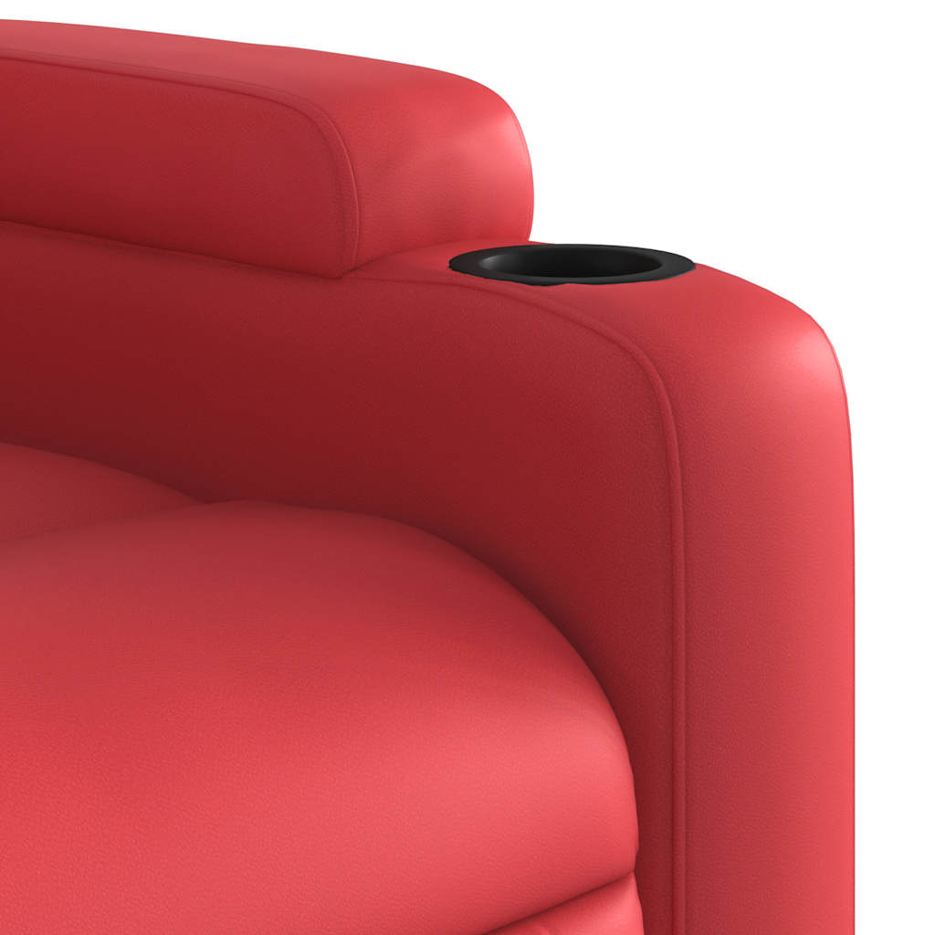 Red Faux Leather Recliner Chair