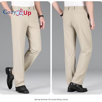 Cozy Up Men's Classic Fit Easy Khaki Pants - Pleated (Standard and Big & Tall)