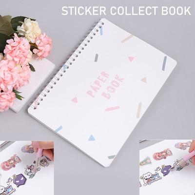 A5 Cute Sticker Collecting Album with Sticker Scraper Reusable Sticker Book 24 Sheets for Scrapbook Craft DIY