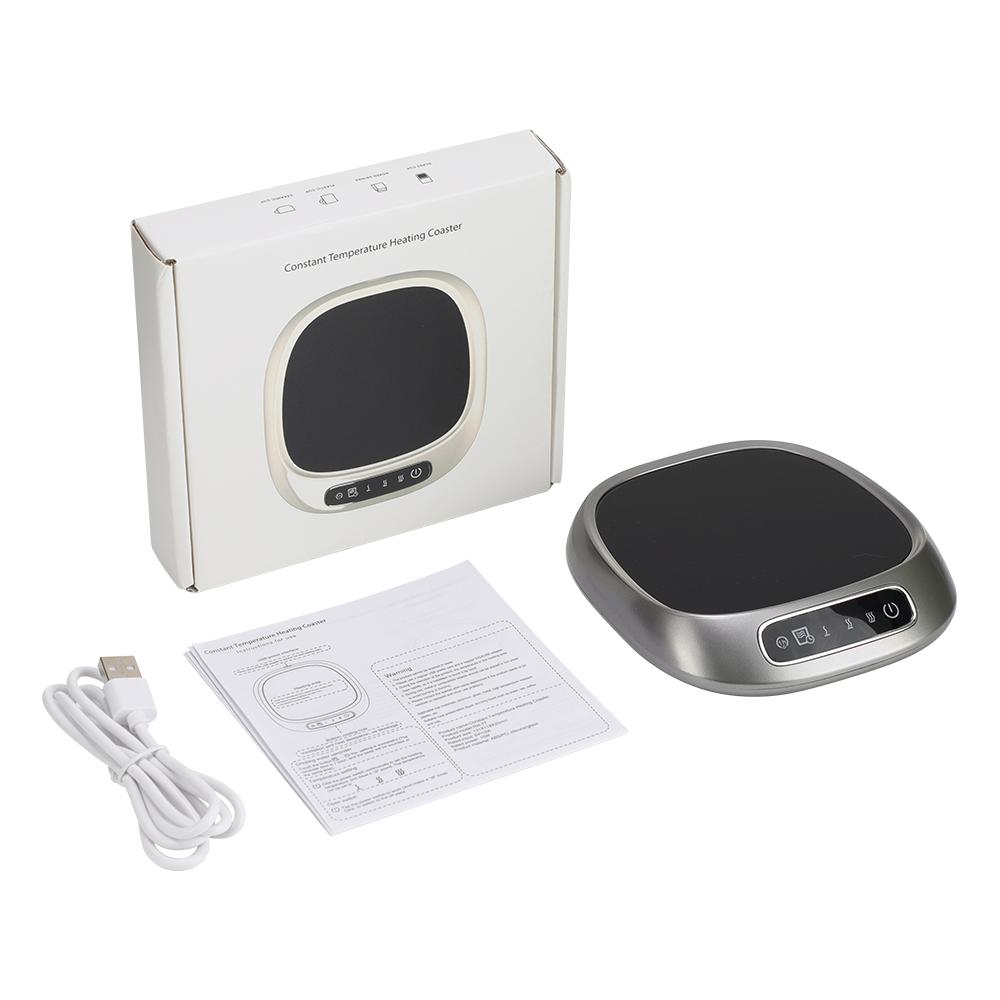 Thermostatic Heating Coaster 3-speed Constant Temperature USB Heating Coaster Tea Coffee Mug Cup Warmer Heater For Home Office чёрный