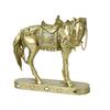 Retro Horse Statue Desktop Artistic Horse Figurine with Base Golden Painted Resin Horse Sculpture