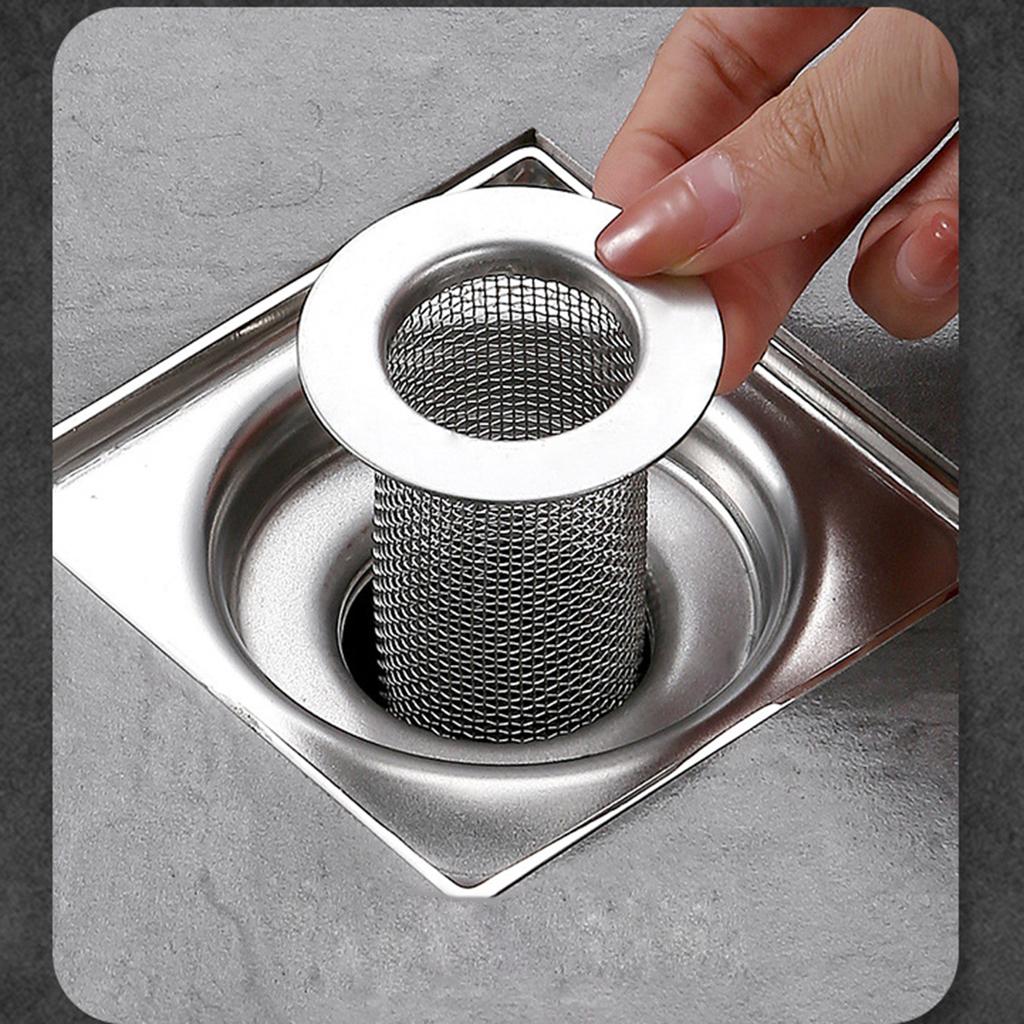 Multifunctional Stainless Steel Floor Drain Filter Mesh Filter Hair Trap Bathroom Kitchen Sink Anti-blocking Strainer