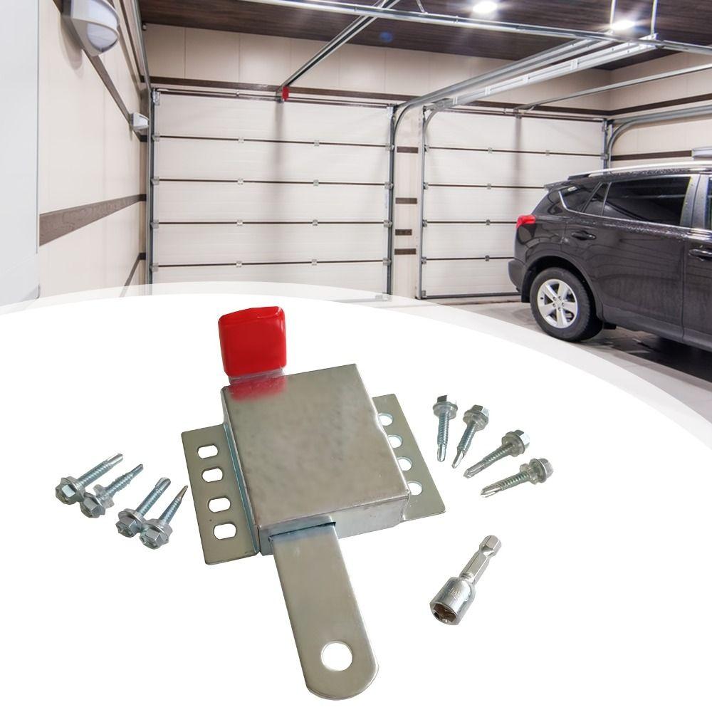 Galvanized Steel Garage Door Locks Rust Resistant Thicken Construction Anti-Theft Slide Lock Dual Side Installation Manual Open