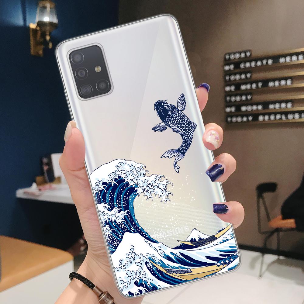 

Чехол для телефона с синей волной для Samsung A52 A72 A32 A02 A12 A42 A51 A71 A21S A31 A41 A11 A50 A70 S20 FE S21 Plus Ultra Cover Surf Ocean S21 Ultra