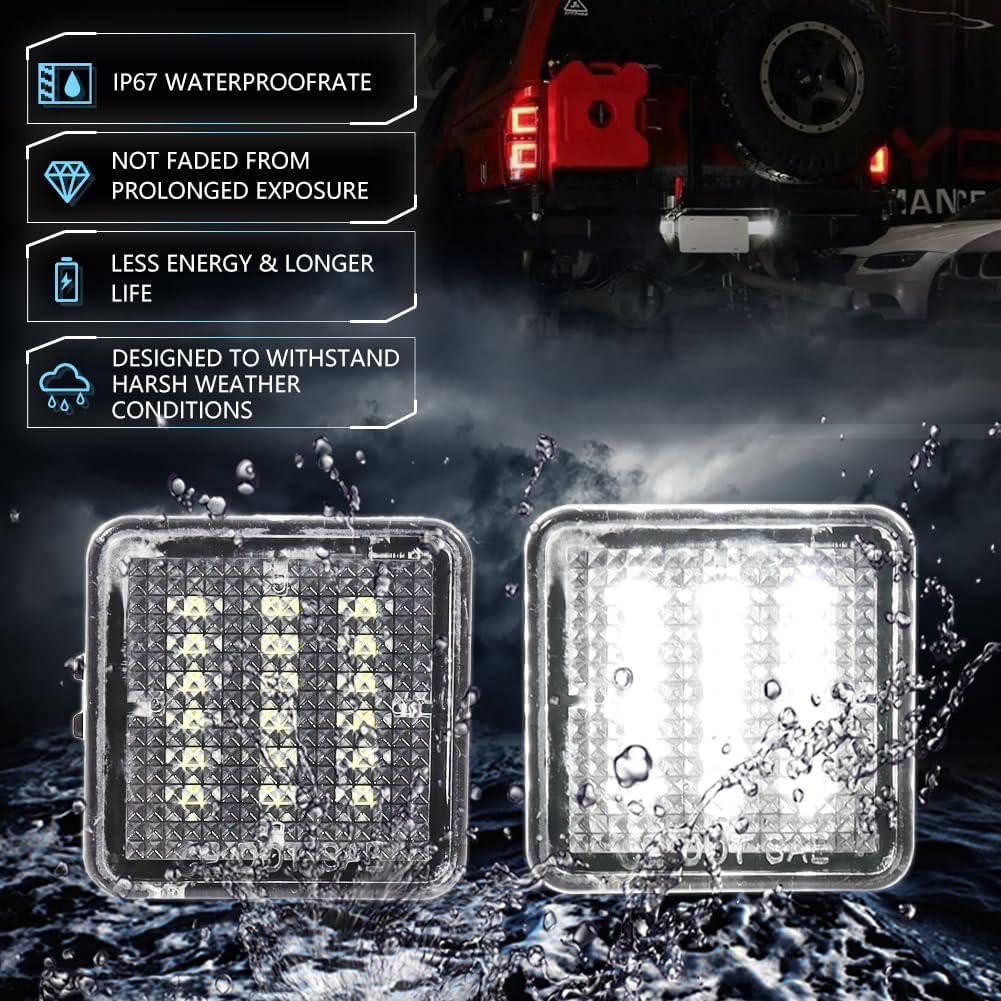 LED License Plate Light for Toyo-ta Tundra 2014-, Tacoma 2016- Pickup Truck, Tacoma Led Rear Tag Lamp, 6000K White Lights, 2 PCS