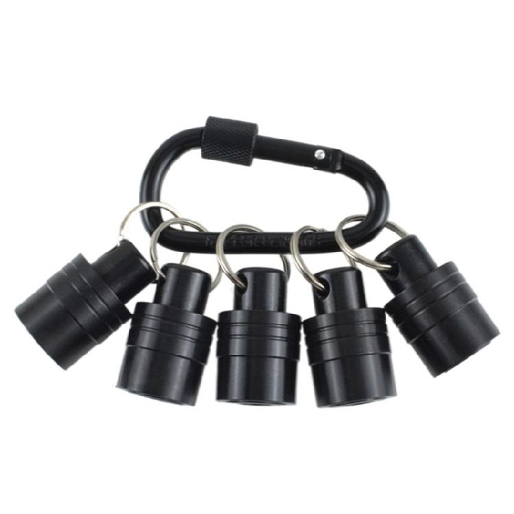 Bit Holders Key Chain,1/4inch Portable Drill Holders with Black Carabiners Hook, Hex Shanks Bit Holsters, Quick Changes