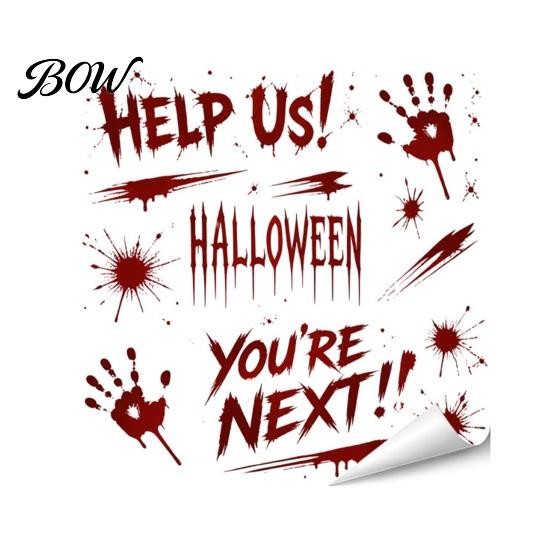 Immersive Horror Party Supplies Halloween Stickers, with Spooky Handprints Footprints Printed, PVC Scary Footprint Decals Self-adhesive Decals,