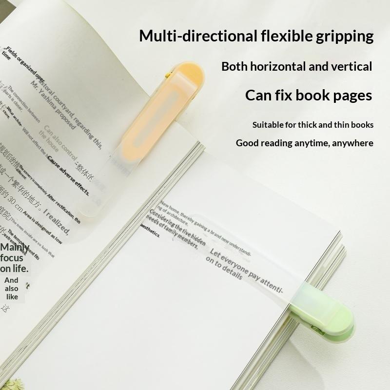 Transparent Automatic Page Following Bookmark Clip Reusable Non-toxic Reading Marker for Kids Home School Reading