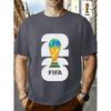 FIFA World Cup Football. Men's Print Short-Sleeve T-Shirt, Trendy Summer Top, Unisex Couple's Round Neck, Comfortable Fit, Essential for Parties