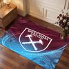Tappeto in Velluto di Cristallo con Stampa del West Ham United Football, Comodo Assorbente d'Acqua Antiscivolo Tappeto per Pavimenti Interni