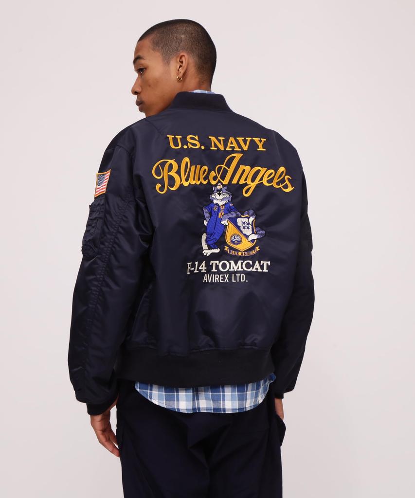 Avirex Blue Angels Jacket Men's L-2 F-14 (Size M, 440, Royal) (Product Code 783-4152003)