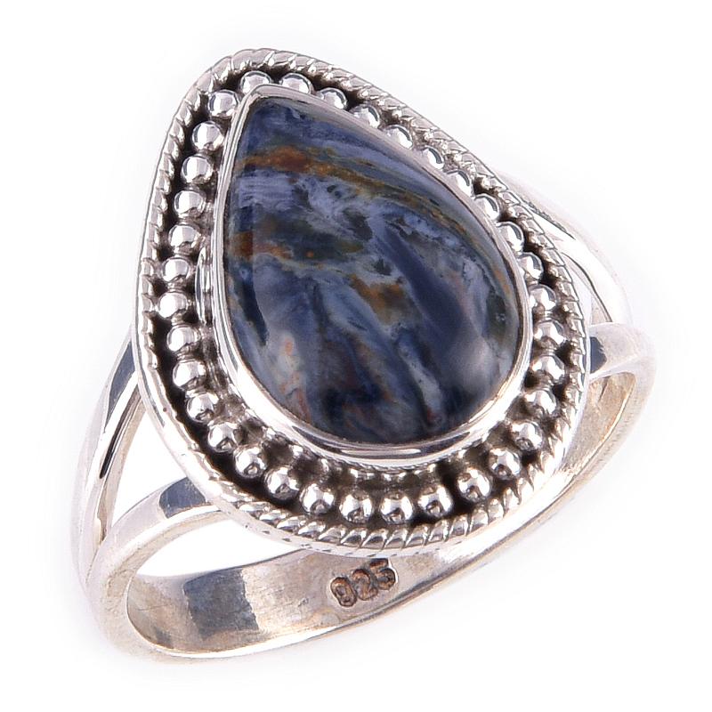 Natural Pietersite Gemstone Handmade 925 Solid Sterling Silver Ring Size 7 m8u96