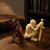 Dark Atmosphere Ornaments 3D Printed Skeleton Figurine with Swords, Creative Desktop Ornament, Halloween Party Supplies Swords Statue for Home Office
